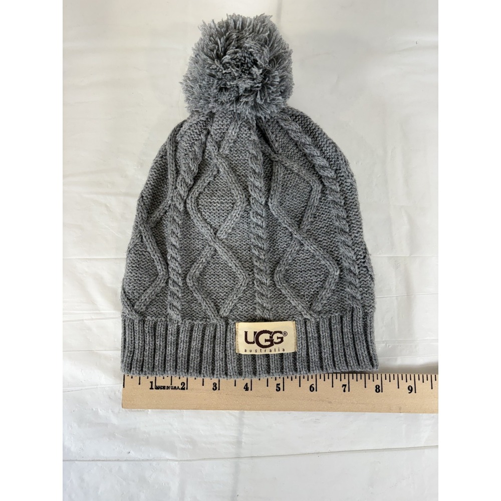 UGG Knit Hat Beanie - Grey Winter - One Size O/S - Picture 4 of 6